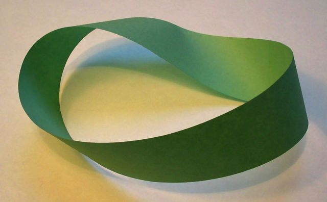 A paper Mobius strip.
