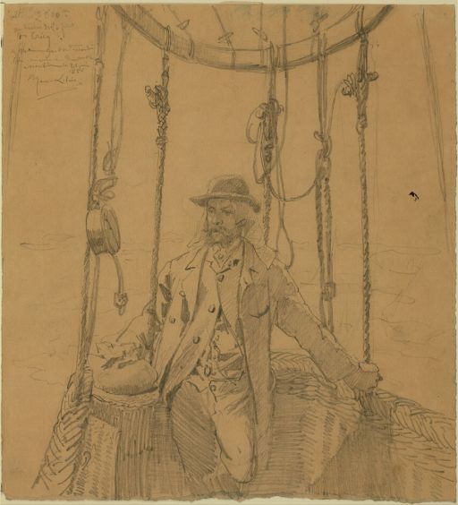 Graphite drawing of Gaston Tissandier, c. 1886. (Via Library of Congress.)