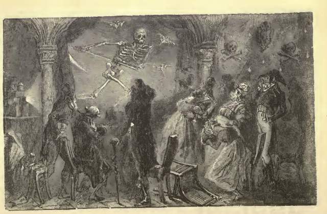 Depiction of phantasmagoria, from Marion's Wonders of Optics.