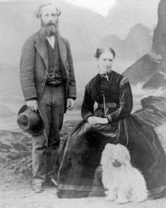 James and Katherine Clerk Maxwell, in 1869.  No word on whether he dropped the dog.  Via Wikipedia.