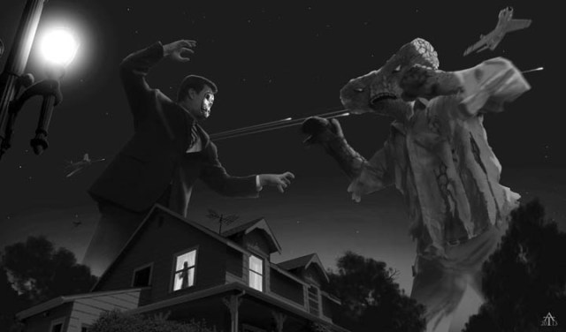 It wouldn't be a "Lost Skeleton" movie without a fight with a mutant.