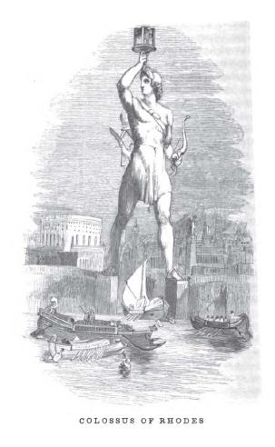 The Colossus, as imagined in an 1854 book.