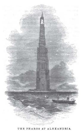 The lighthouse, as imagined in an 1854 book*.