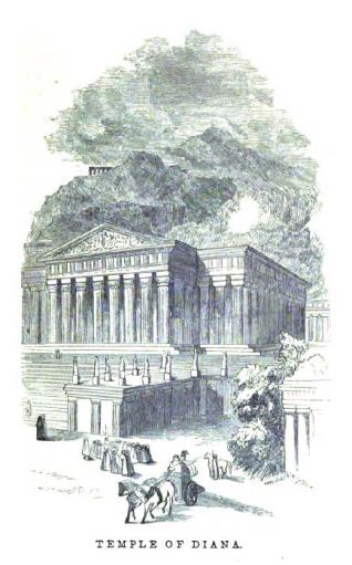 The Temple of Artemis (Diana), as imagined in an 1854 book.