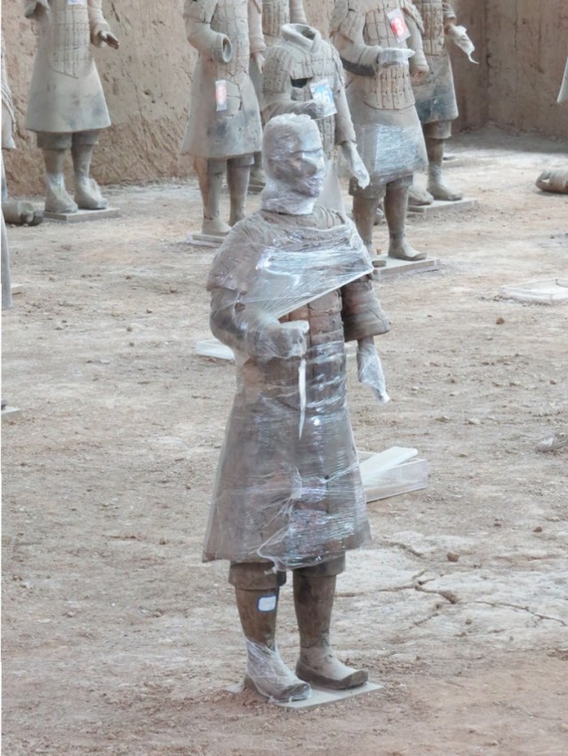 Warrior under wraps.