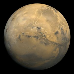 Valles Marineris on Mars. Massive.  Via Wikipedia.